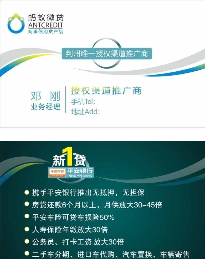 貸款名片素材 貸款名片 貸款 名片 卡片 商務(wù)名片 螞蟻微貸 中國(guó)平安 平安銀行 新1代 名片卡片