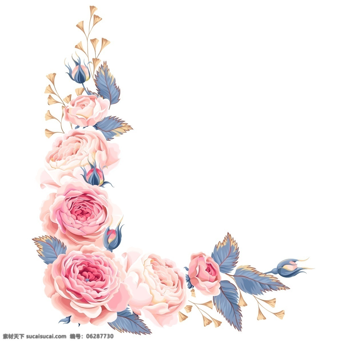 漂亮 欧美 风 花朵 时尚 唯美 欧美风 玫瑰花 装饰素材