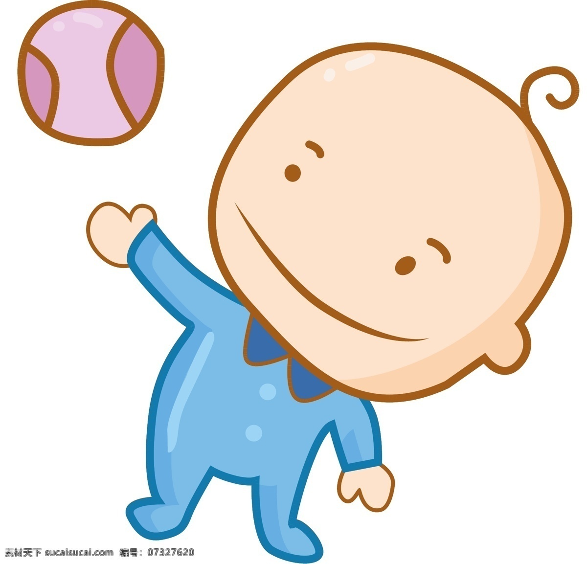 婴儿 人物 玩具 球 红色的玩具球 圆形玩具球 卡通人物 开心的婴儿 玩耍的婴儿 微笑的婴儿