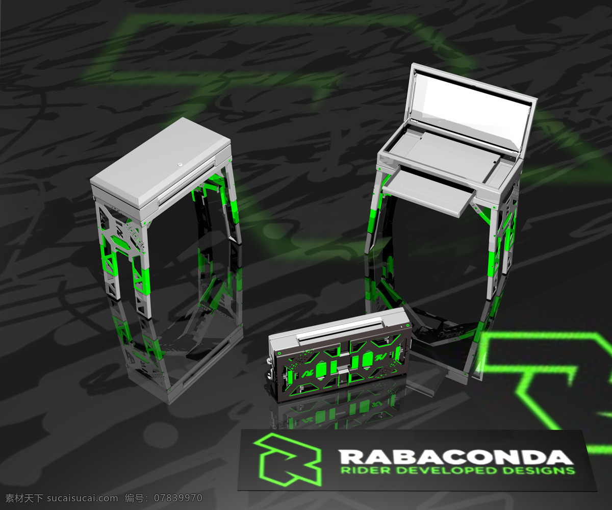 rabaconda 工作 表 portabledesk step 黑色