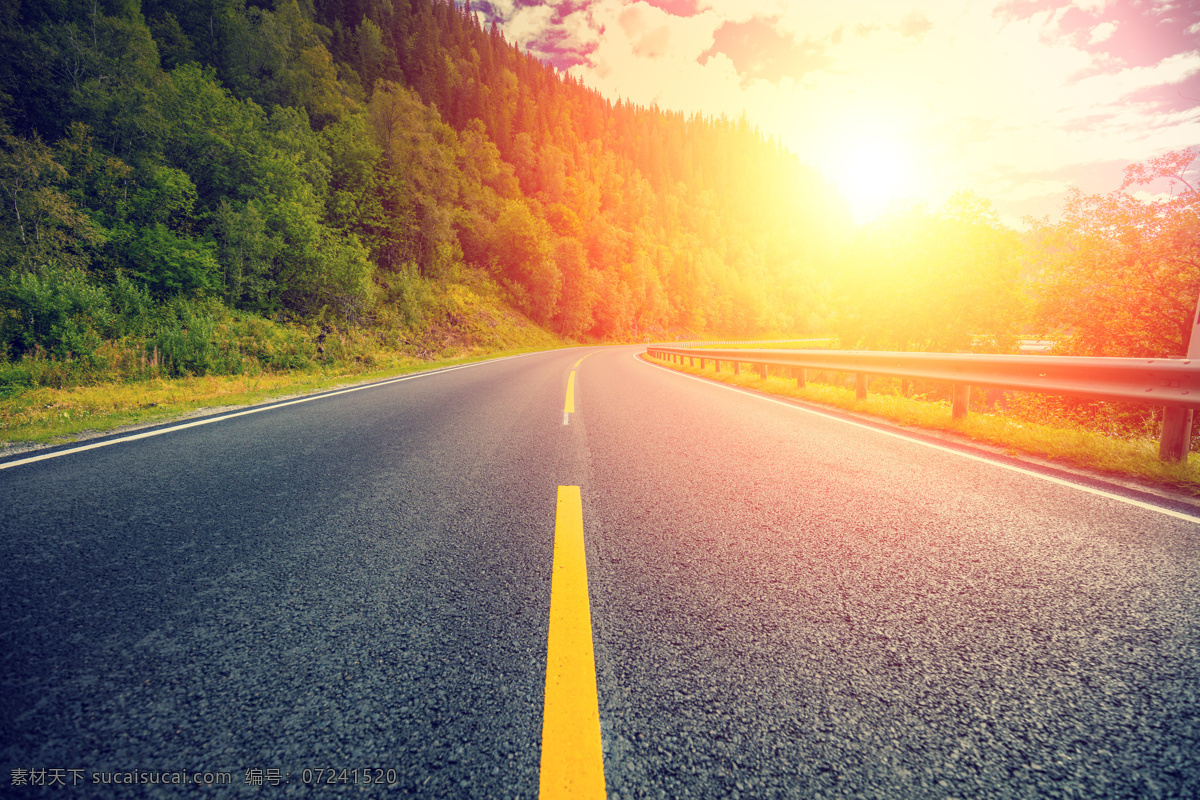 晨光 公路 開(kāi)春 道路 夕陽(yáng) 溫暖的光線 自然景觀 自然風(fēng)景