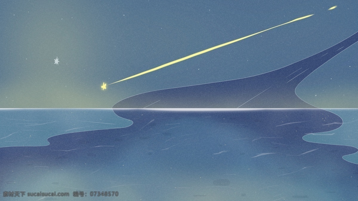 浪漫 唯美 天空 大海 流星雨 背景 唯美背景 背景素材 卡通背景 星空背景 插畫(huà)背景 廣告背景 psd背景 背景展板 手繪背景