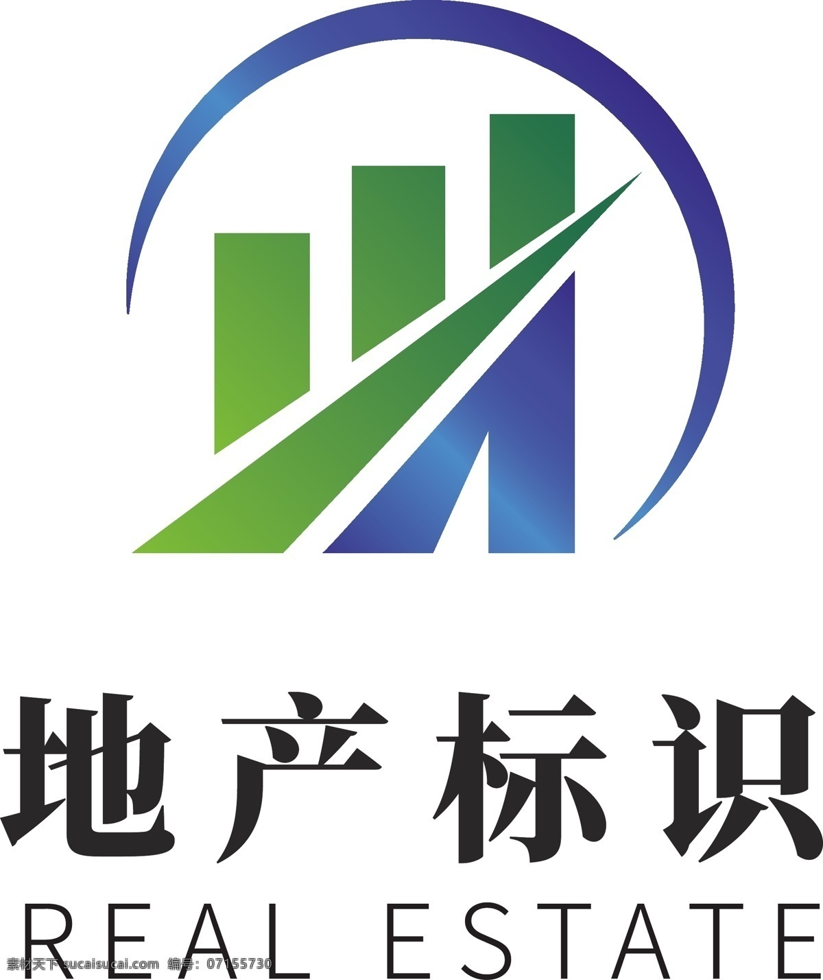 藍(lán)色 科技 環(huán)保 房地產(chǎn) 企業(yè) logo 模板