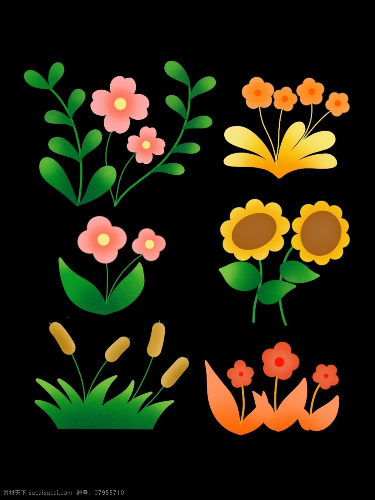 鲜花元素图片 小花 鲜花 花元素 鲜花元素 向日葵 花花 06元素