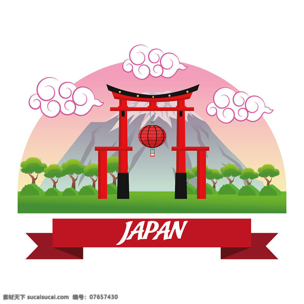 日本 文化 漫画 旅游文化 漫画设计 矢量 灯笼