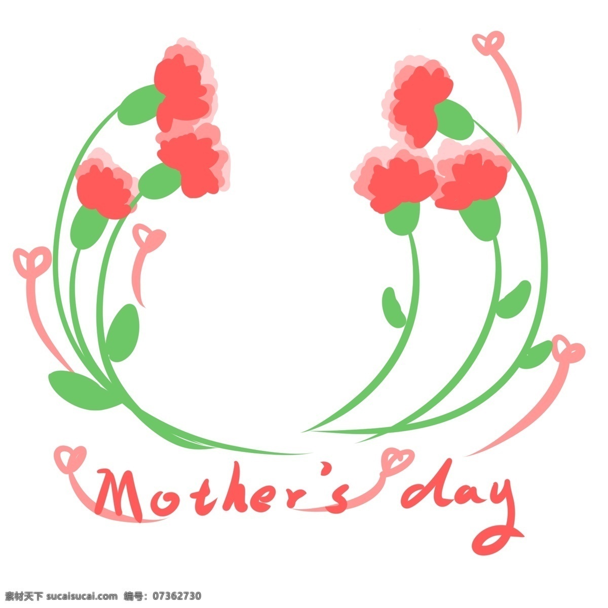 妈妈 节日 快乐 花朵 边框 花朵边框 母亲节边框 粉色 康乃馨 创意 卡通手绘 边框纹理 爱心 可爱