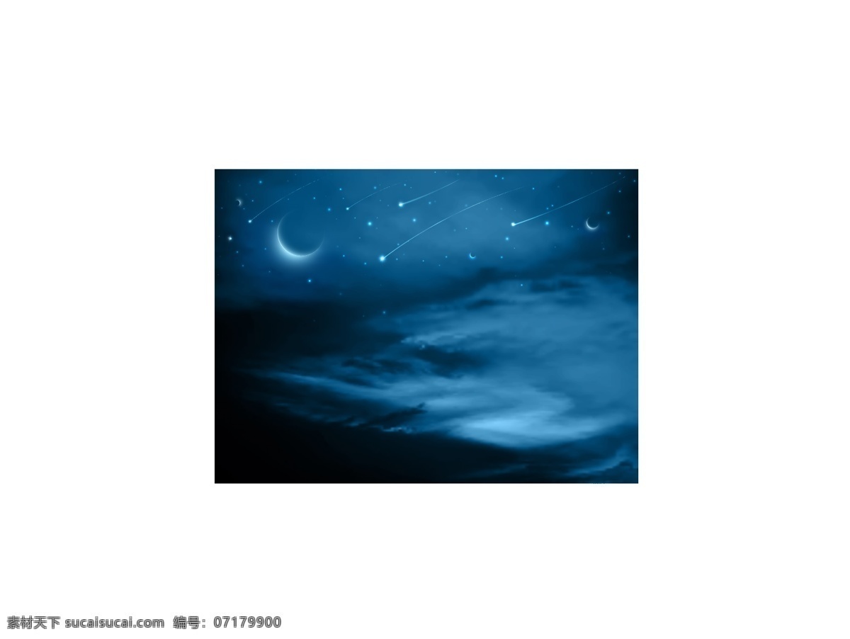 星空云海 夜晚 星空 星空矢量圖 月亮 月明星稀 卡通 動漫 黑夜