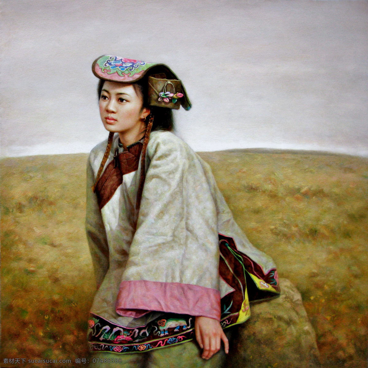 山那邊是海 美術(shù) 油畫(huà) 人物畫(huà) 山野 女子 姑娘 村姑 文化藝術(shù) 繪畫(huà)書(shū)法