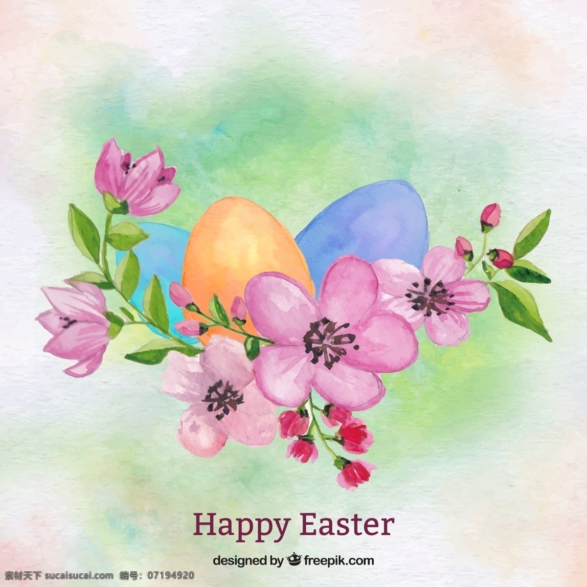 復(fù)活節(jié) 水彩 easter 矢量素材 花朵 節(jié)日