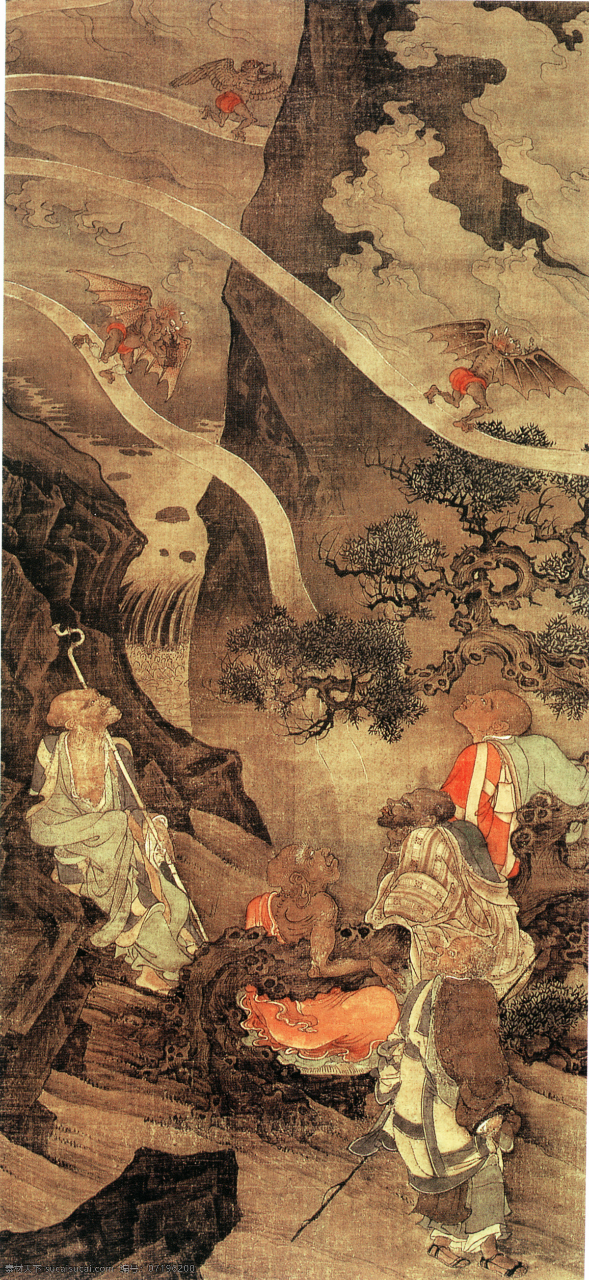 五百羅漢圖1 山水畫(huà) 中國(guó) 古畫(huà) 中國(guó)古畫(huà) 設(shè)計(jì)素材 山水名畫(huà) 古典藏畫(huà) 書(shū)畫(huà)美術(shù) 棕色