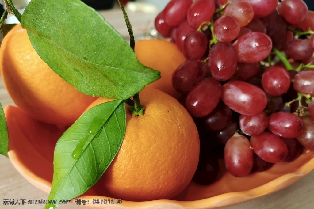 水果盘图片 水果盘 提子 红提 橙子 橘子 柑 餐饮美食 传统美食