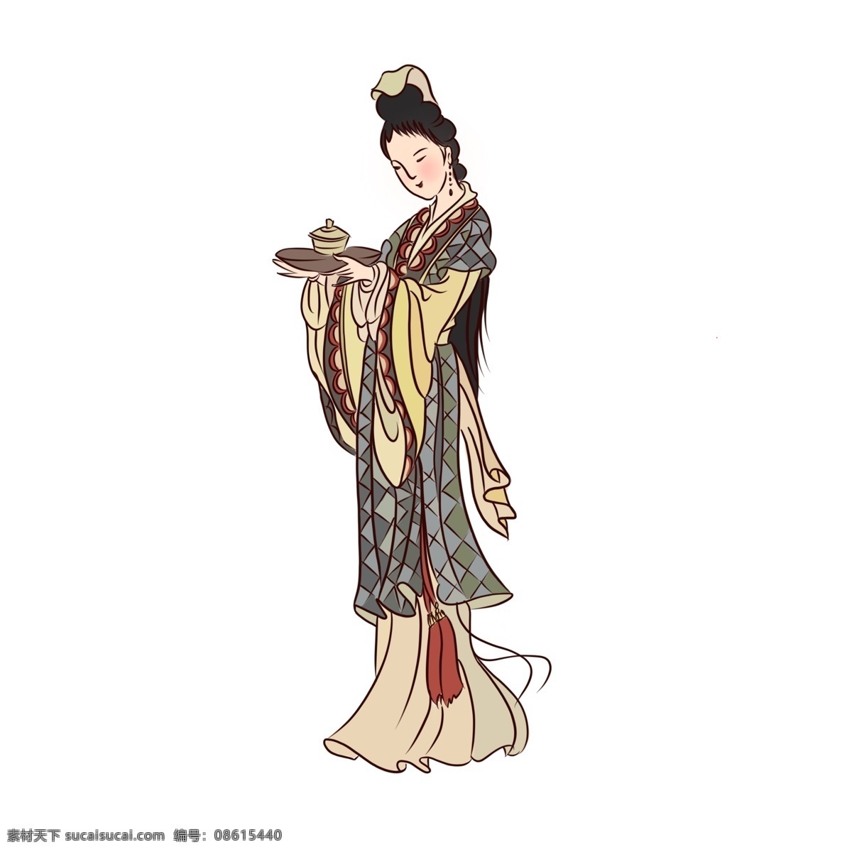 手绘 中国 风 白描 风格 古代 人物 美女 图 手绘人物 中国风 古典人物 古代美人 白描风格人物