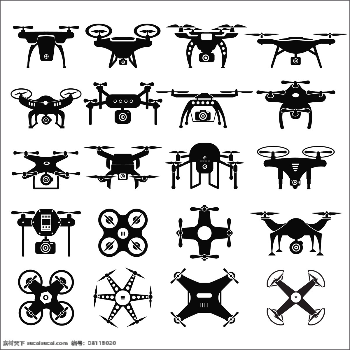 無人機(jī) 矢量 圖標(biāo) 標(biāo)志 無人機(jī)標(biāo)志 無人機(jī)圖標(biāo) 多旋翼 大疆 航拍 展板模板