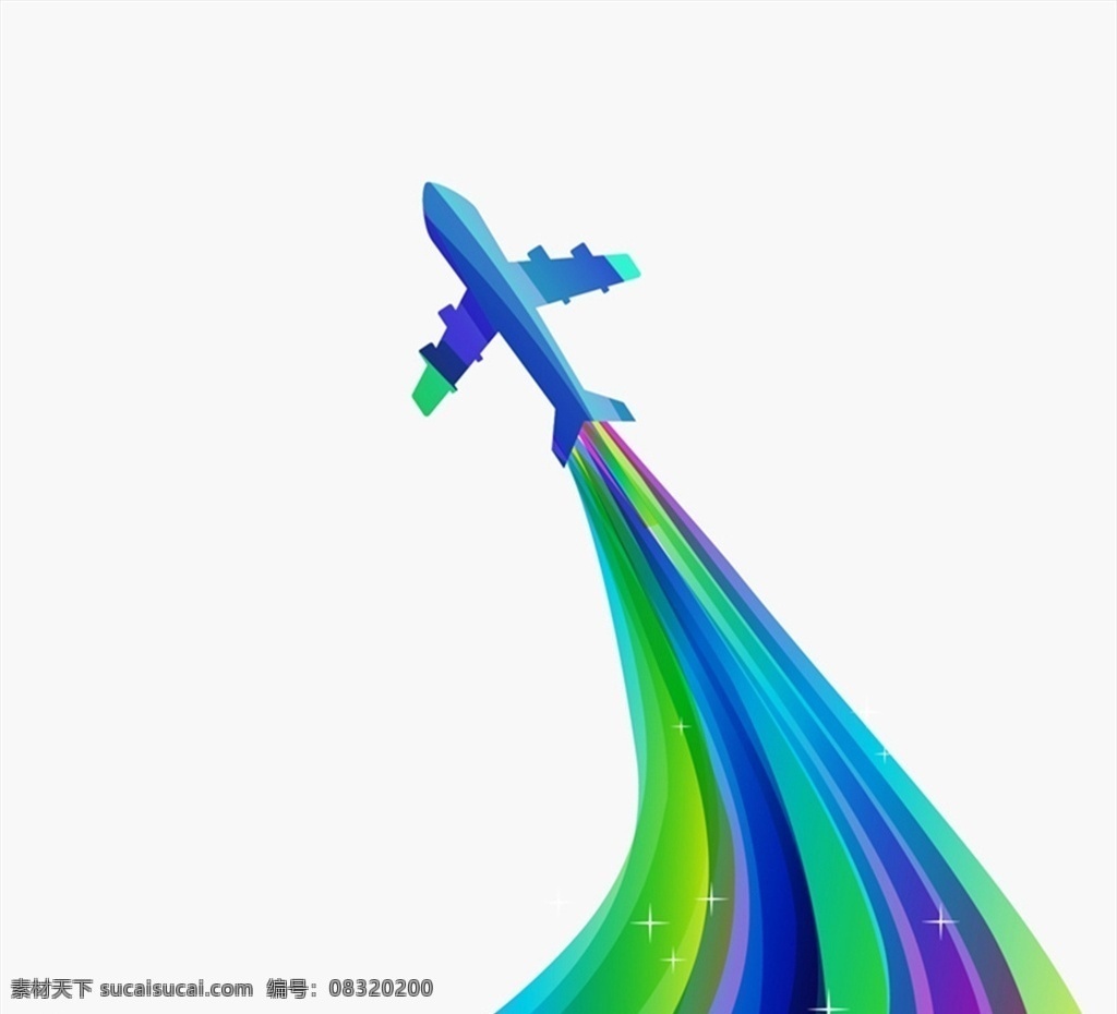 飞机 彩色 轨迹 交通工具 飞行 矢量图 格式 矢量 高清图片