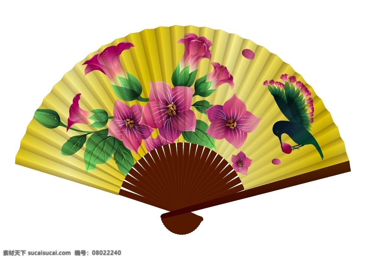 扇子 折扇 花卉 美术绘画 文化艺术 扇子图案 图案设计 矢量