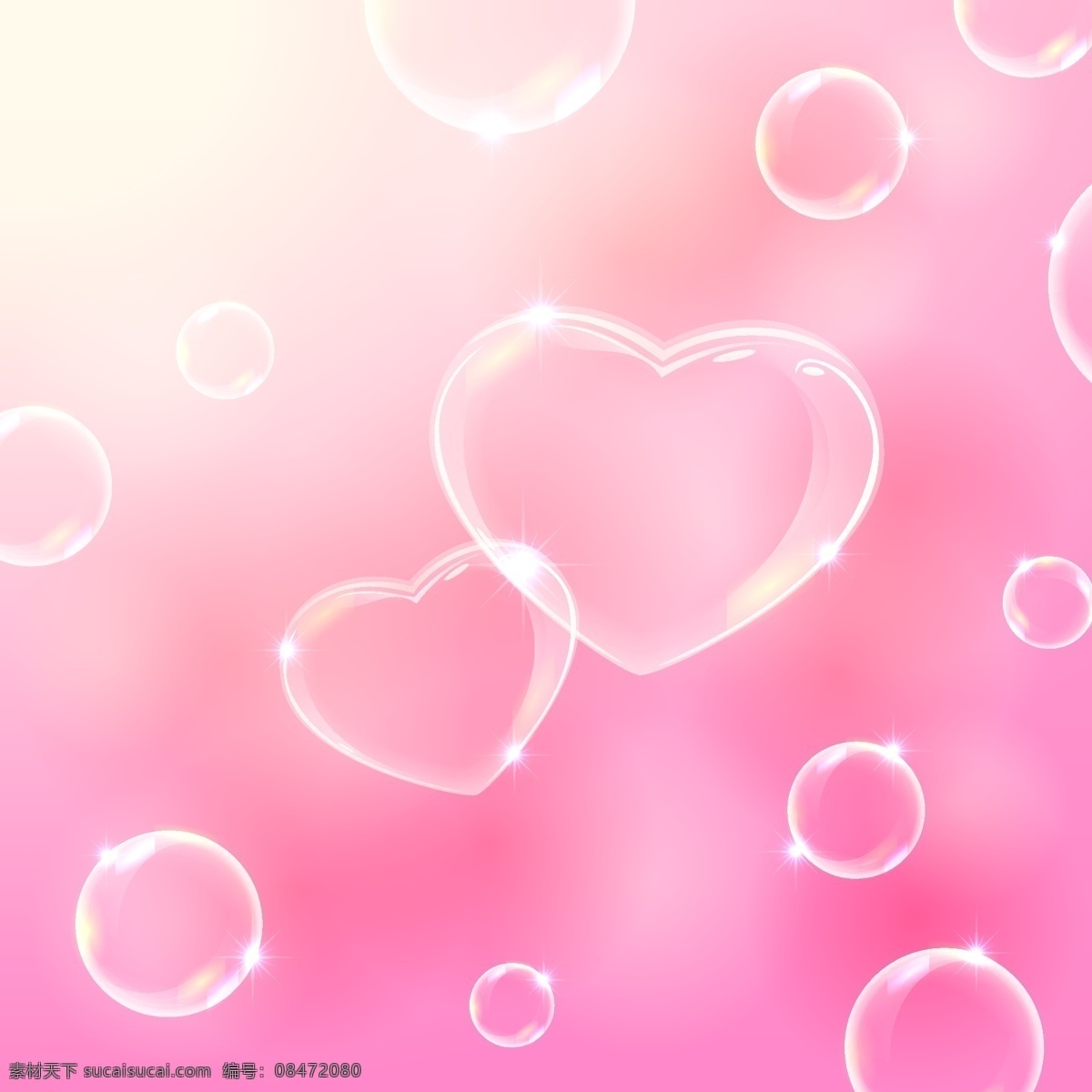 透明 爱心 气泡 背景图片 粉色 背景 泡泡 情人节 矢量 高清图片