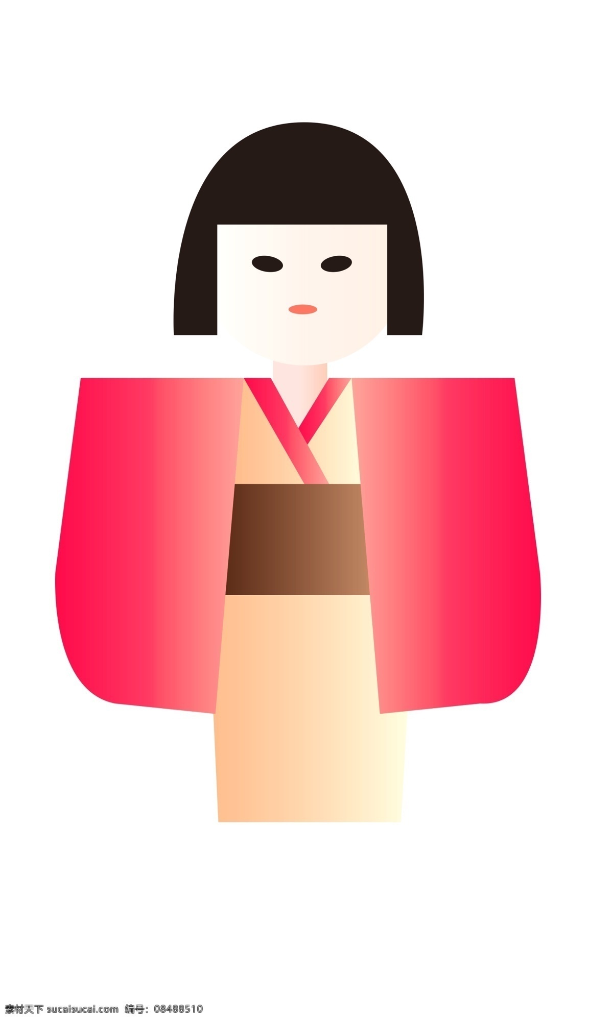 穿 和服 日本 女孩 漂亮女孩 穿和服的女孩 日本女孩 红色衣服 女孩插图 红色衣服女孩