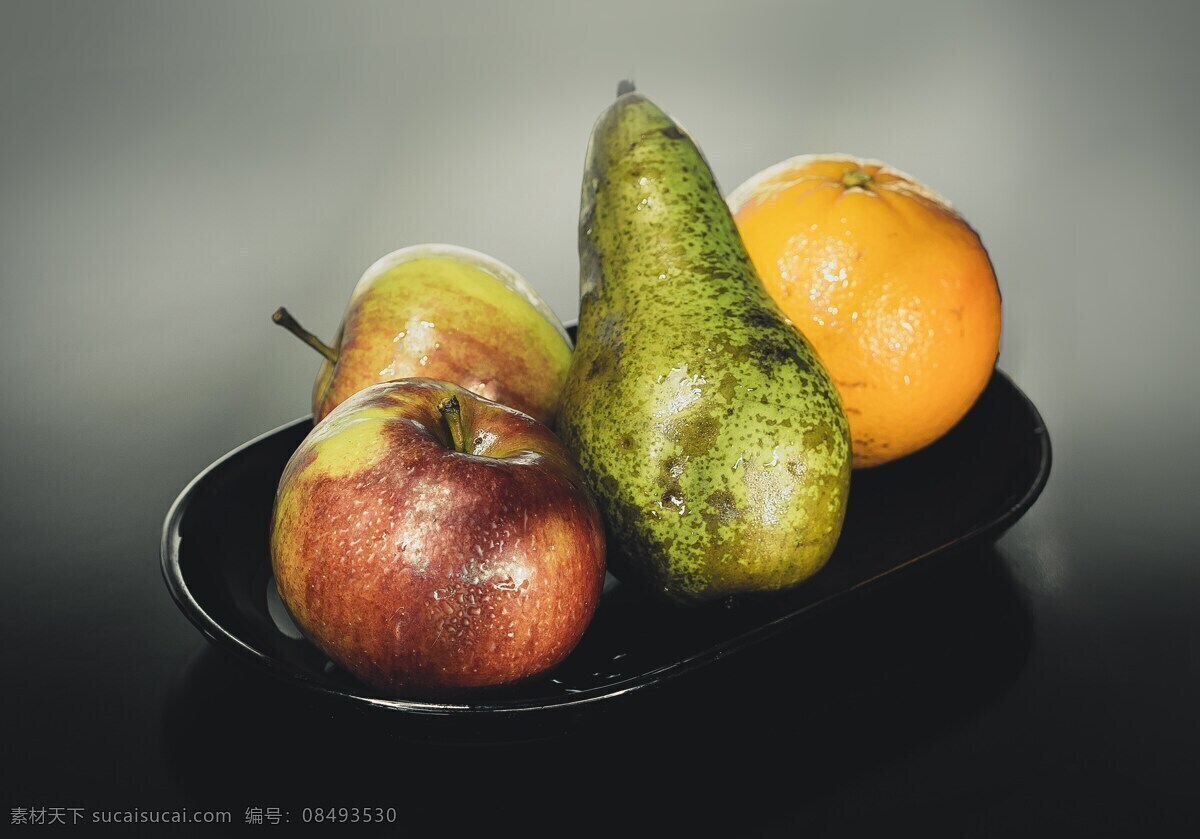 静物水果 水果 苹果 梨 橙色 红色 食品 静物 绿色