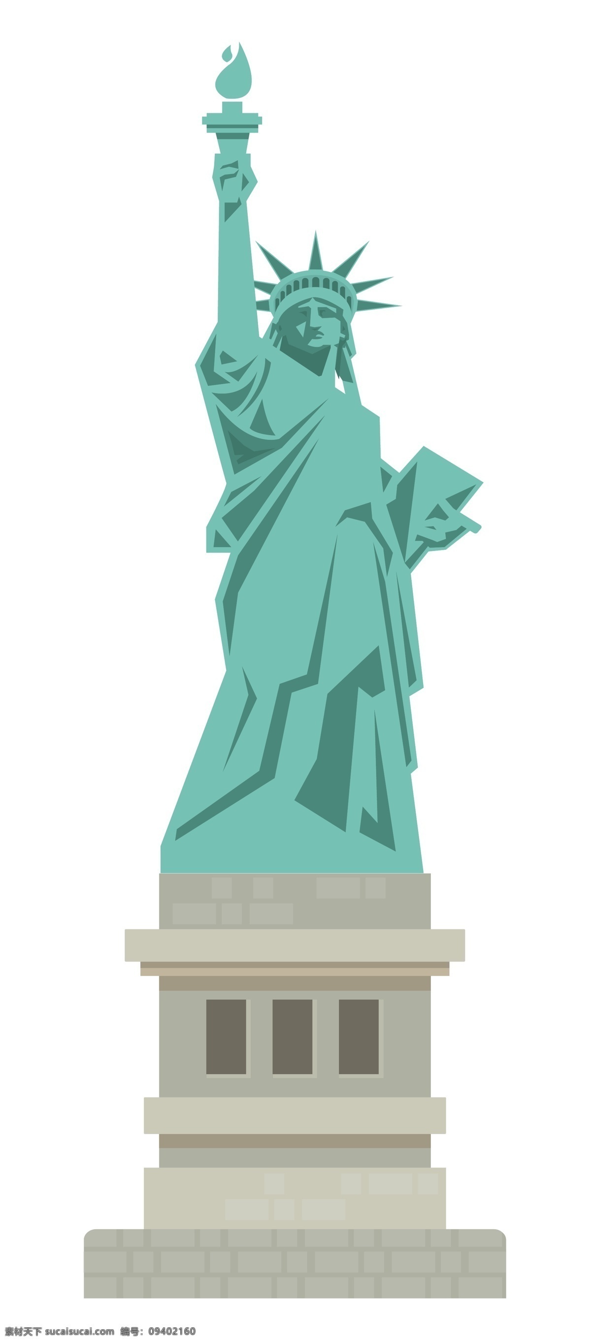 自由 女神像 自由女神像 雕塑 美国代表 矢量雕塑图 女神 卡通 卡通设计