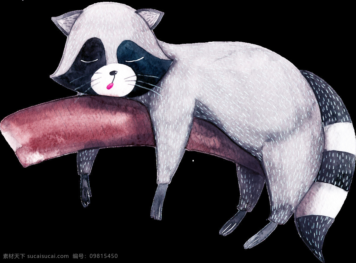 灰色 熊猫 卡通 水彩 精美 透明 手绘 动物 叶子 背景素材 填充背景