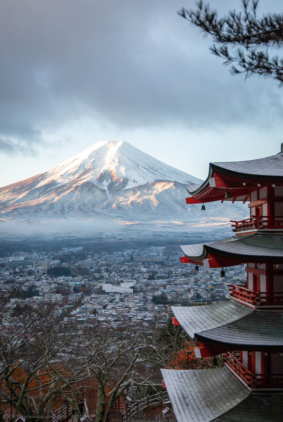 富士山日本塔 富士山 日本 日本塔 塔 寺庙 建筑 风光 山顶 山 透视 自然景观 风景名胜