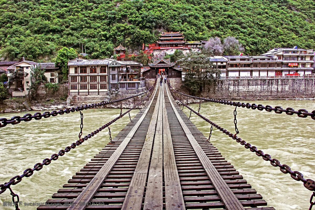 四川 瀘定縣 大渡河 瀘定橋 鐵索橋 旅游攝影 人文景觀