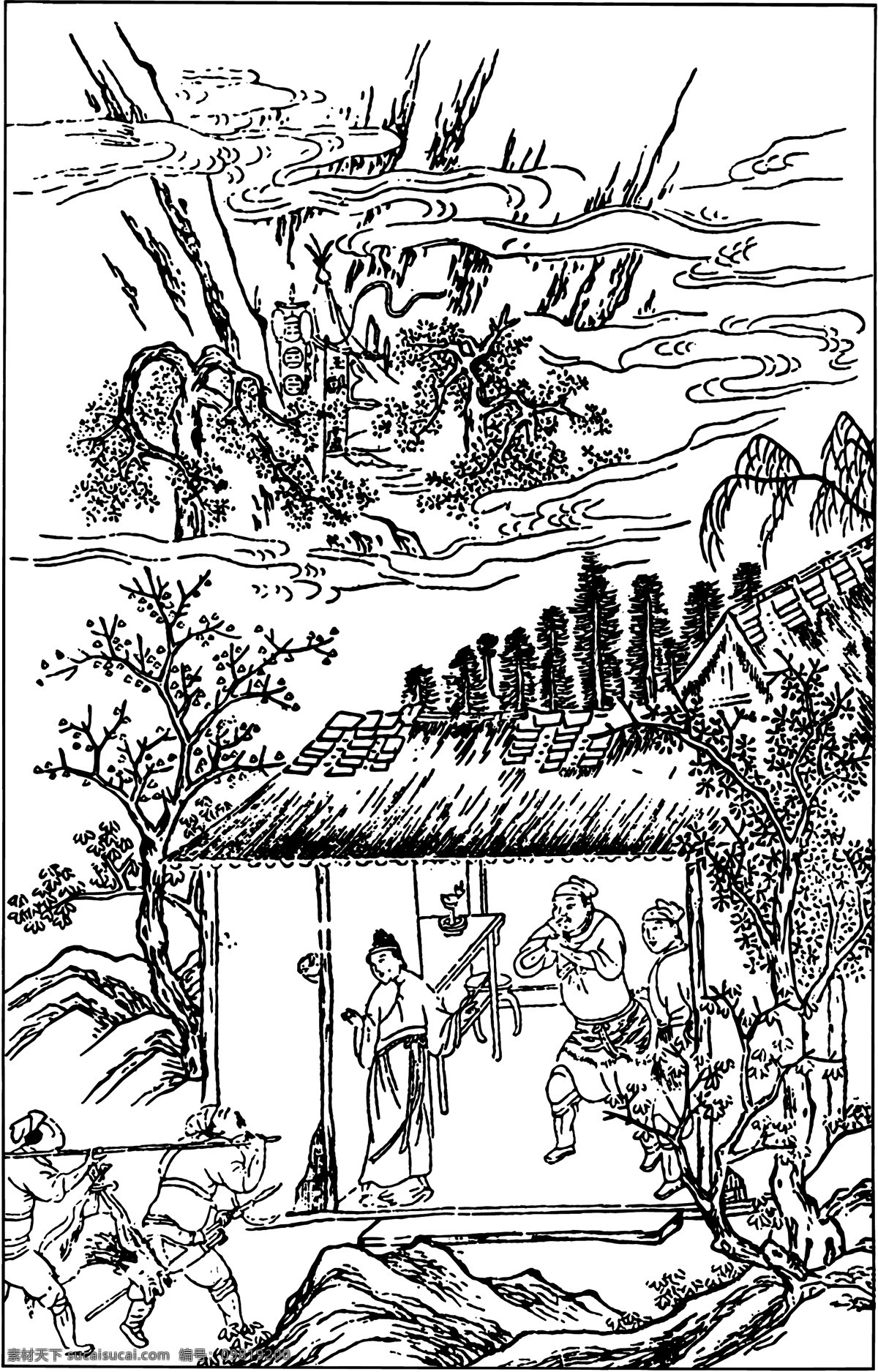 古版畫 小說(shuō)類 人物畫 矢量 格式 eps格式 設(shè)計(jì)素材 古版畫篇 版畫專輯 矢量圖庫(kù) 白色