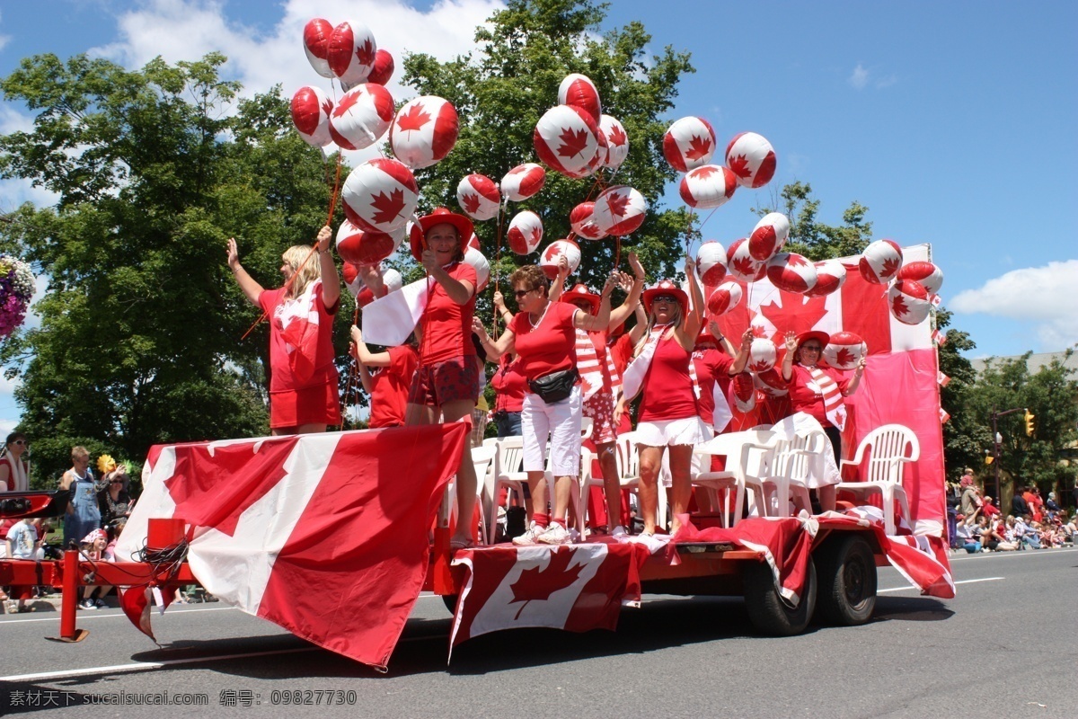 加拿大 日 彩车 游行 国外旅游 旅游摄影 气球 加拿大日 彩车游行 国旗彩车 外国风情 加拿大风情