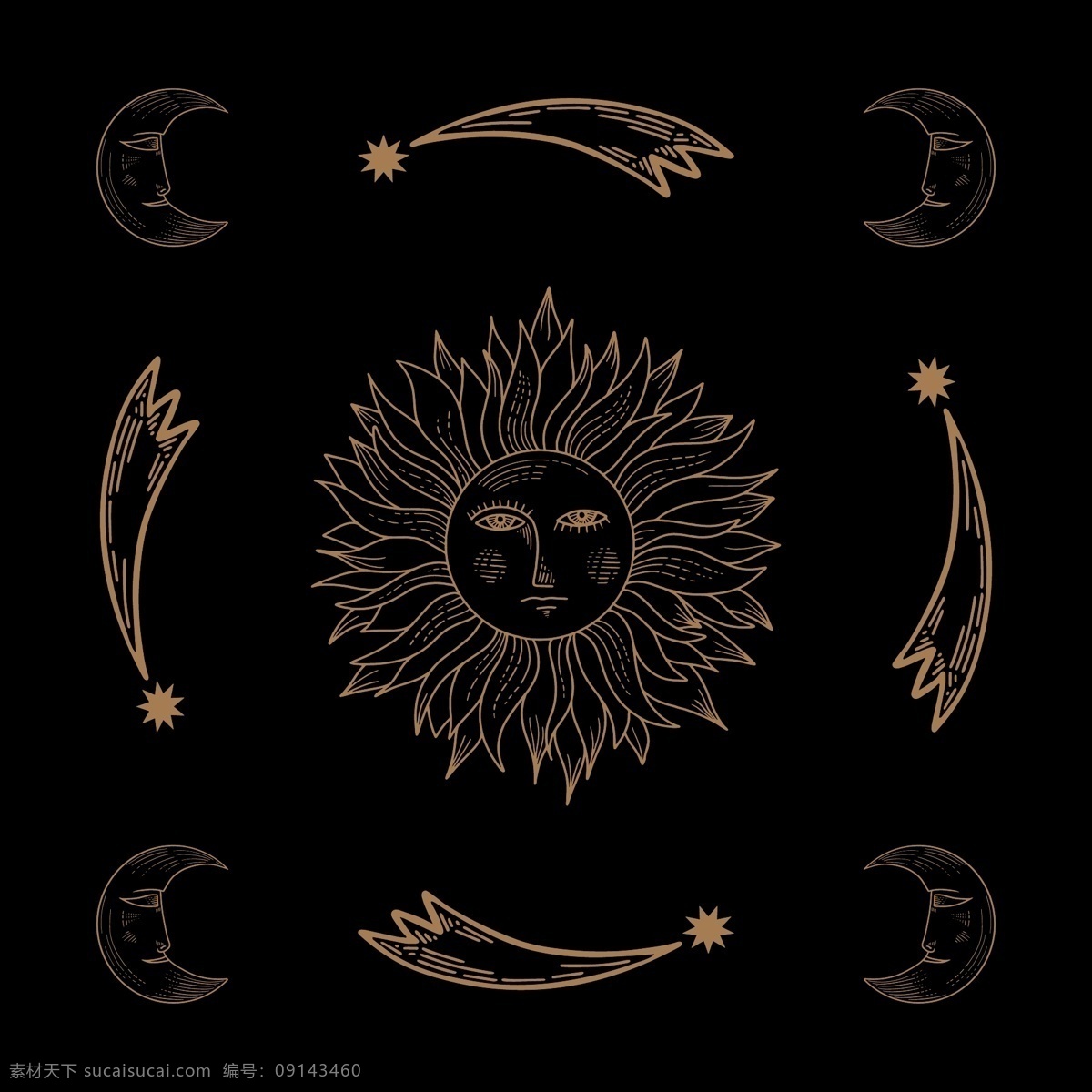 古希腊 太阳 星空 天体 古典太阳 希腊太阳 古代太阳 太阳图案 图案 天象 复古太阳 logo icon 矢量 小图标 标识标志图标