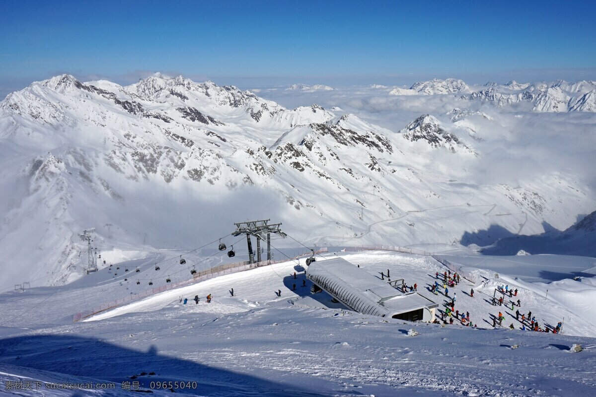 冬季 自然景觀 冬天 自然 雪地 雪山 藍天 自然風(fēng)景