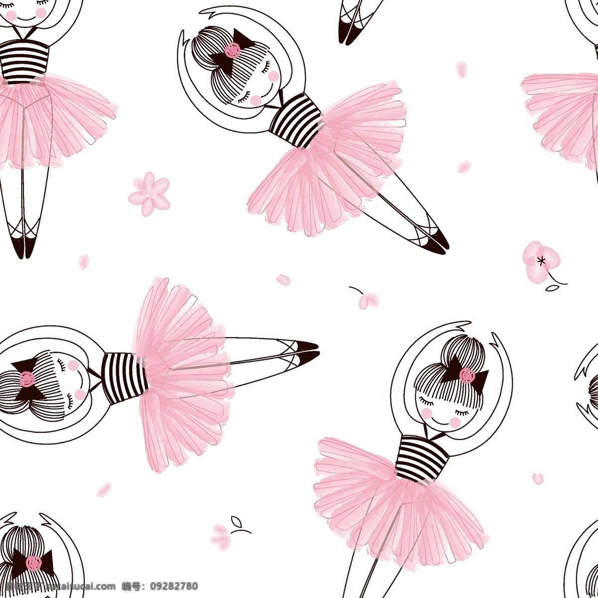 跳舞 女孩 卡通 跳舞的女孩 时尚 经典 数码印花 印花 女装 矢量图 3d设计 3d作品