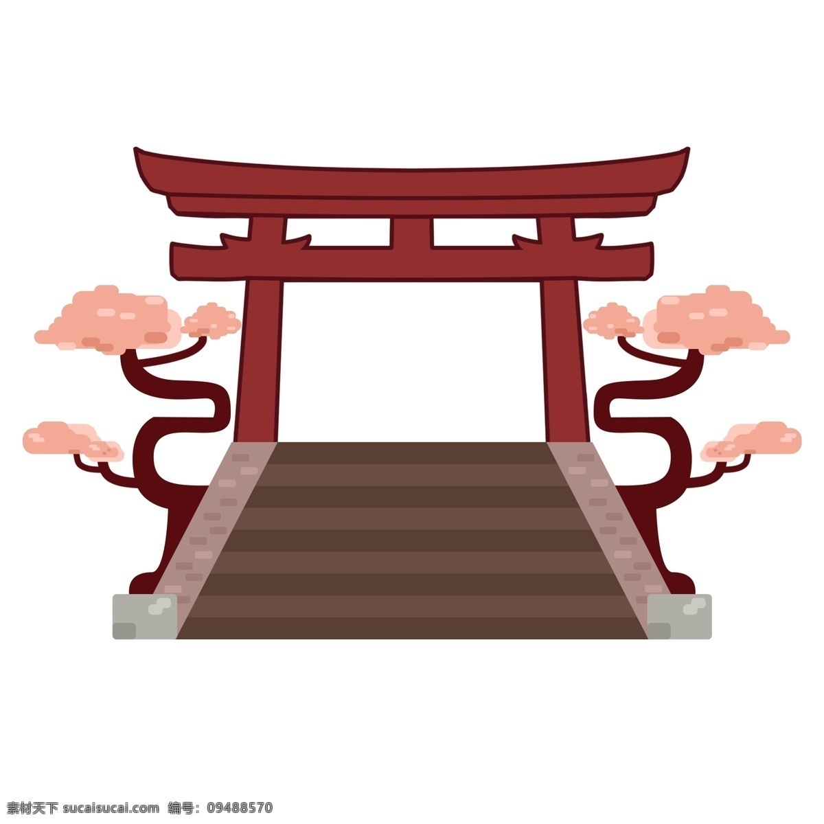 日式 鳥居 平面 卡通 建筑 手繪建筑 日式建筑 日本建筑 日本特色 日本神社 日本鳥居 神社