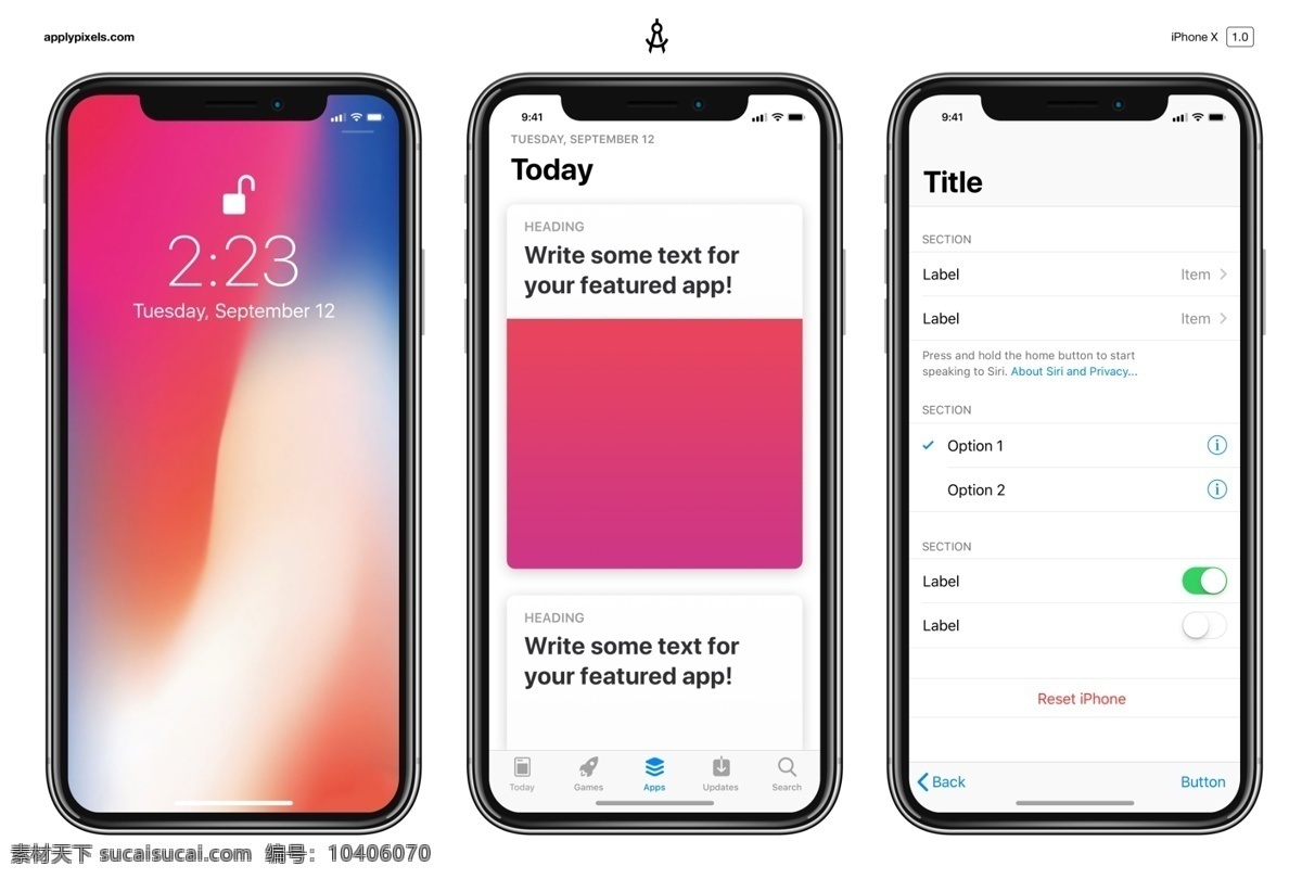 iphone 手機(jī) 樣機(jī) 功能展示 蘋果手機(jī) x 分層