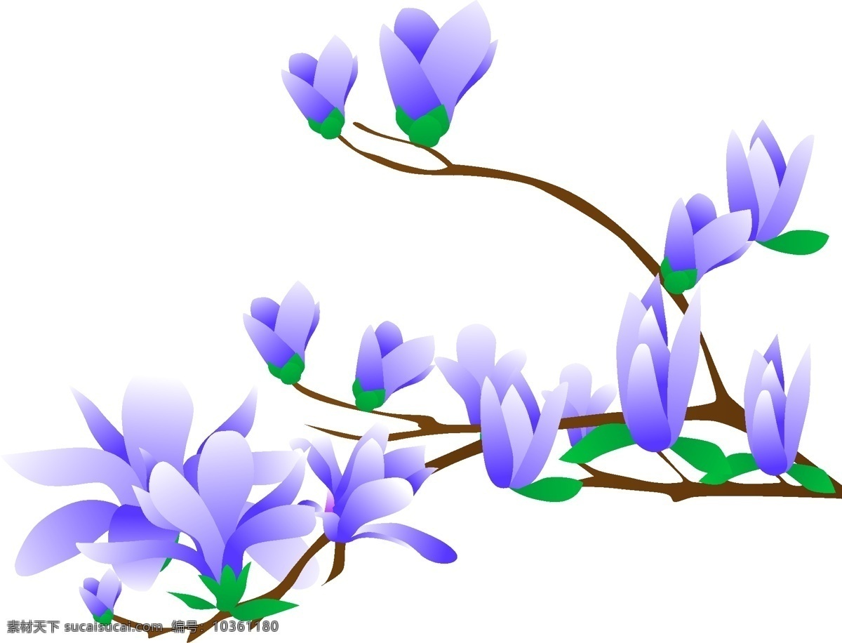 矢量 免 扣 卡通 玉蘭花 花卉 花卉裝飾畫(huà) 水彩花卉 花鳥(niǎo) 卡通玉蘭花 手繪玉蘭花