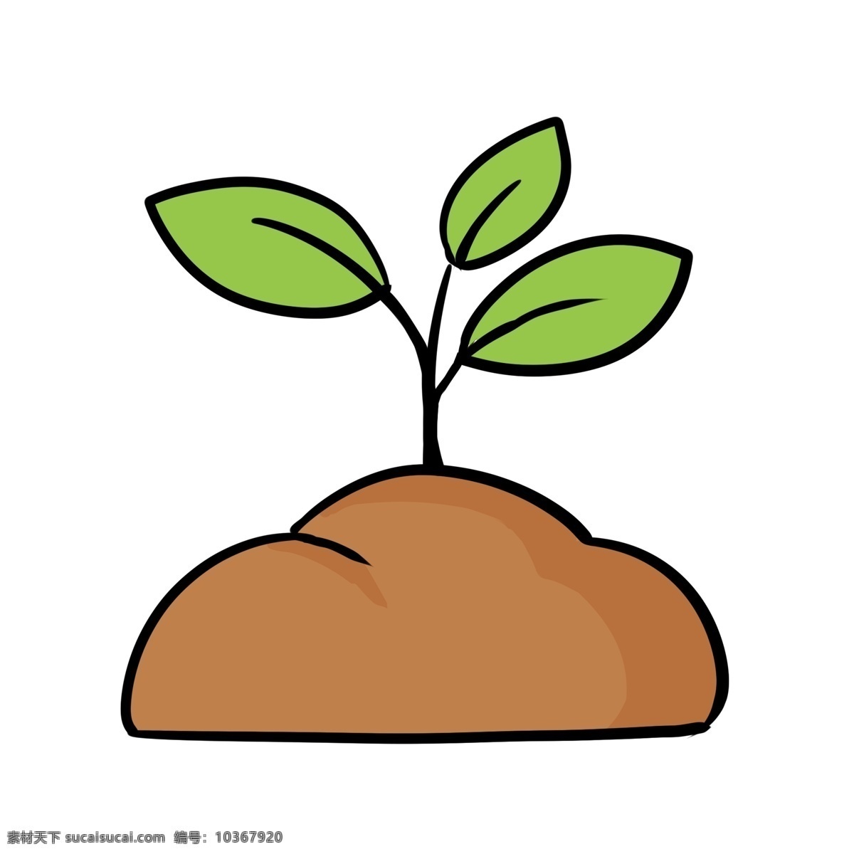 植物 發(fā)芽 圖標(biāo) 矢量圖案 扁平化 簡約裝飾 小樹苗 黃土