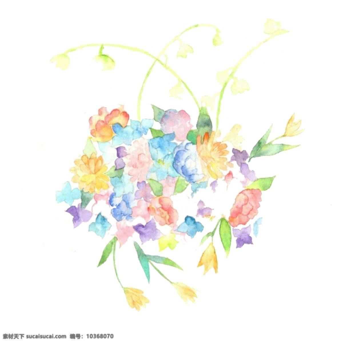 水彩 唯美 花卉 花朵 花團(tuán) 彩色 夢(mèng)幻 少女 植物 彩色花團(tuán) 游 春天 春光 爛漫 裝飾 春日 春花 花枝 可愛