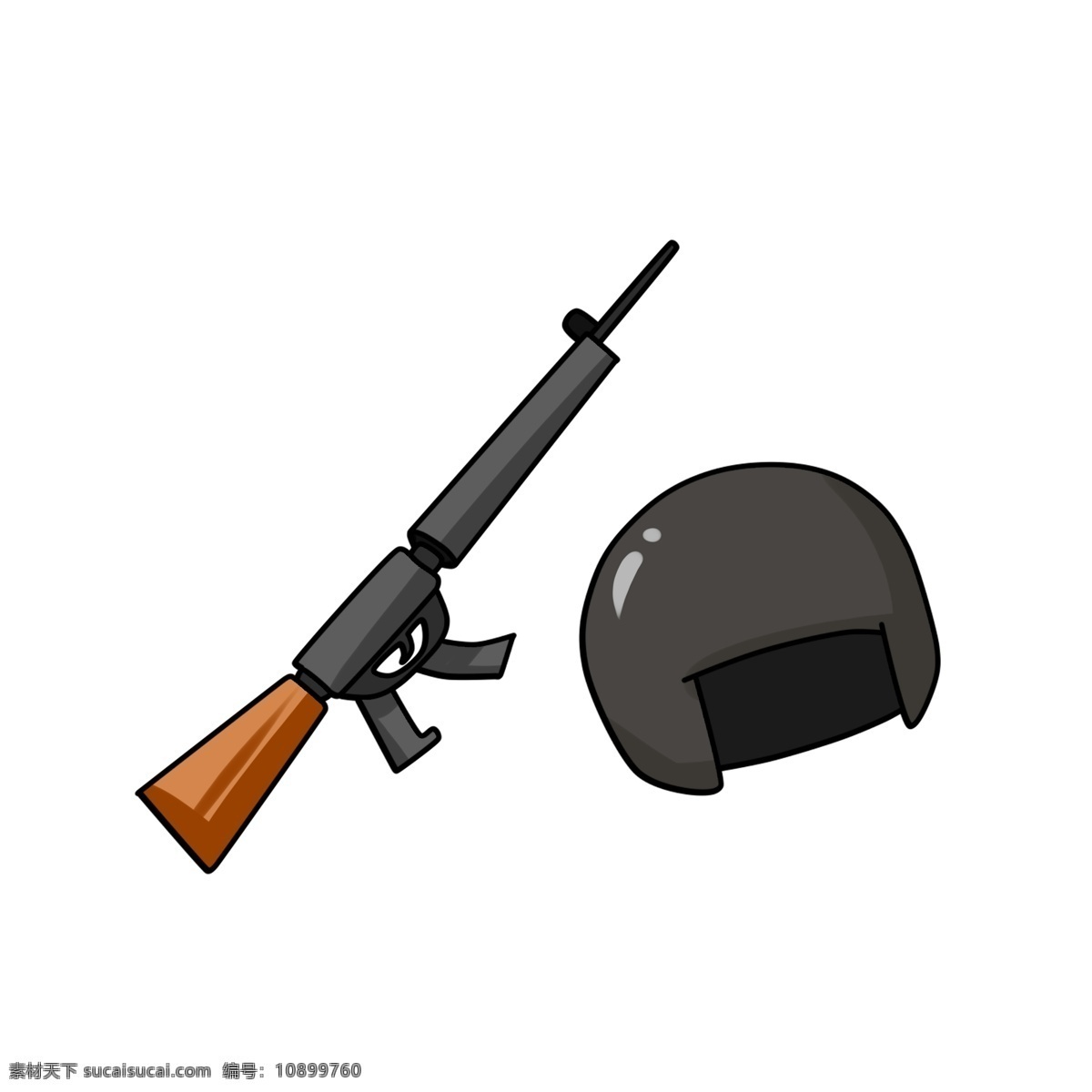 卡通 黑色 玩具 步枪 玩具步枪 黑色的头盔 卡通玩具插画 精美的玩具 黑色的步枪 玩具头盔 玩具插画