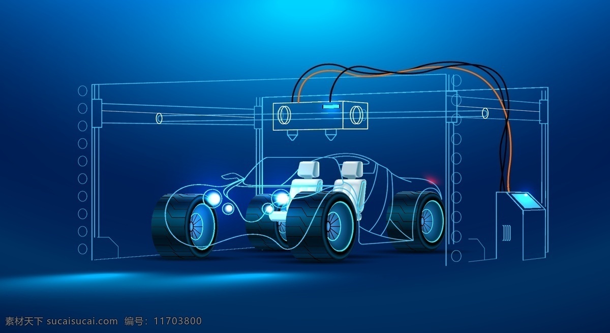 3d 打印 汽车 透视 模型 矢量 抽象 设备自动 蓝色设计线条 制造 商业图形 创意 产业 工业设计 工程 创新概念 创意模型 建模 渲染 创作草图 结构技术 交通模板 科学绘图 现代科技 科学研究