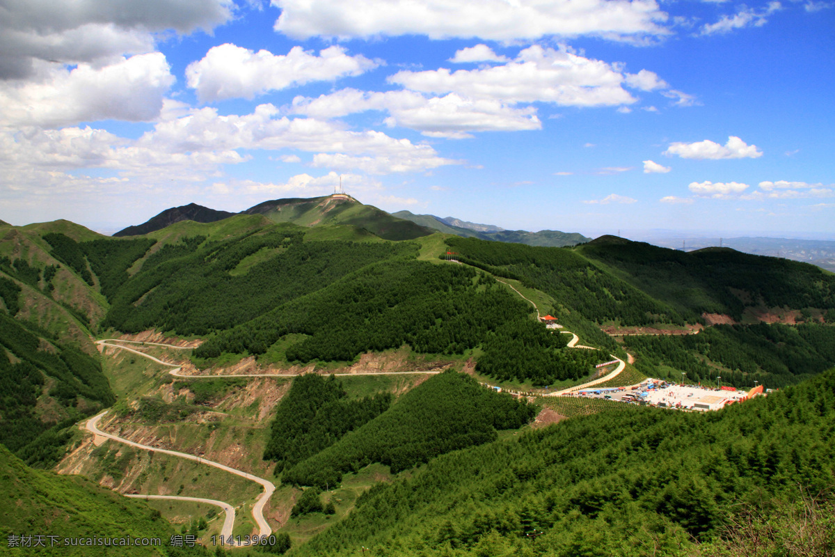 宁夏六盘山 天空 绿色自然景色 海报 背景 桌面 自然景观 风景名胜