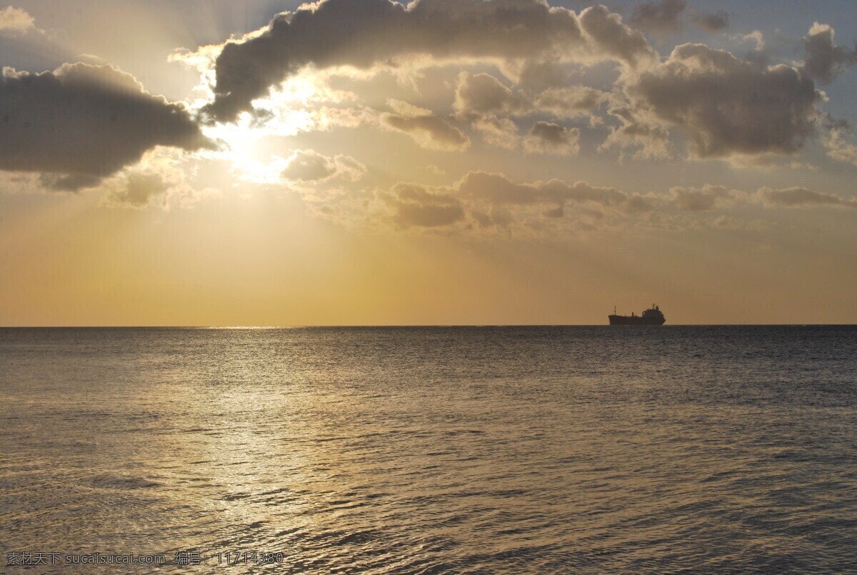 日落 海洋 船 海 黃色 地平線 云 背景 美麗 天空 藍(lán)色 日出日落