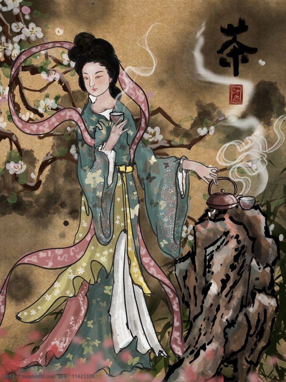 中國 風 水墨 春茶 節(jié) 插畫 配 圖 梅花 侍女 煮 茶 假山 清新 創(chuàng)意 唯美 中國風 春茶節(jié) 配圖 煮茶 朋友圈配圖 手機壁紙 電腦壁紙 插圖 微博配圖 公眾號配圖 文章配圖 原創(chuàng) 可愛 手繪 海報 早安 女孩 溫馨 治愈