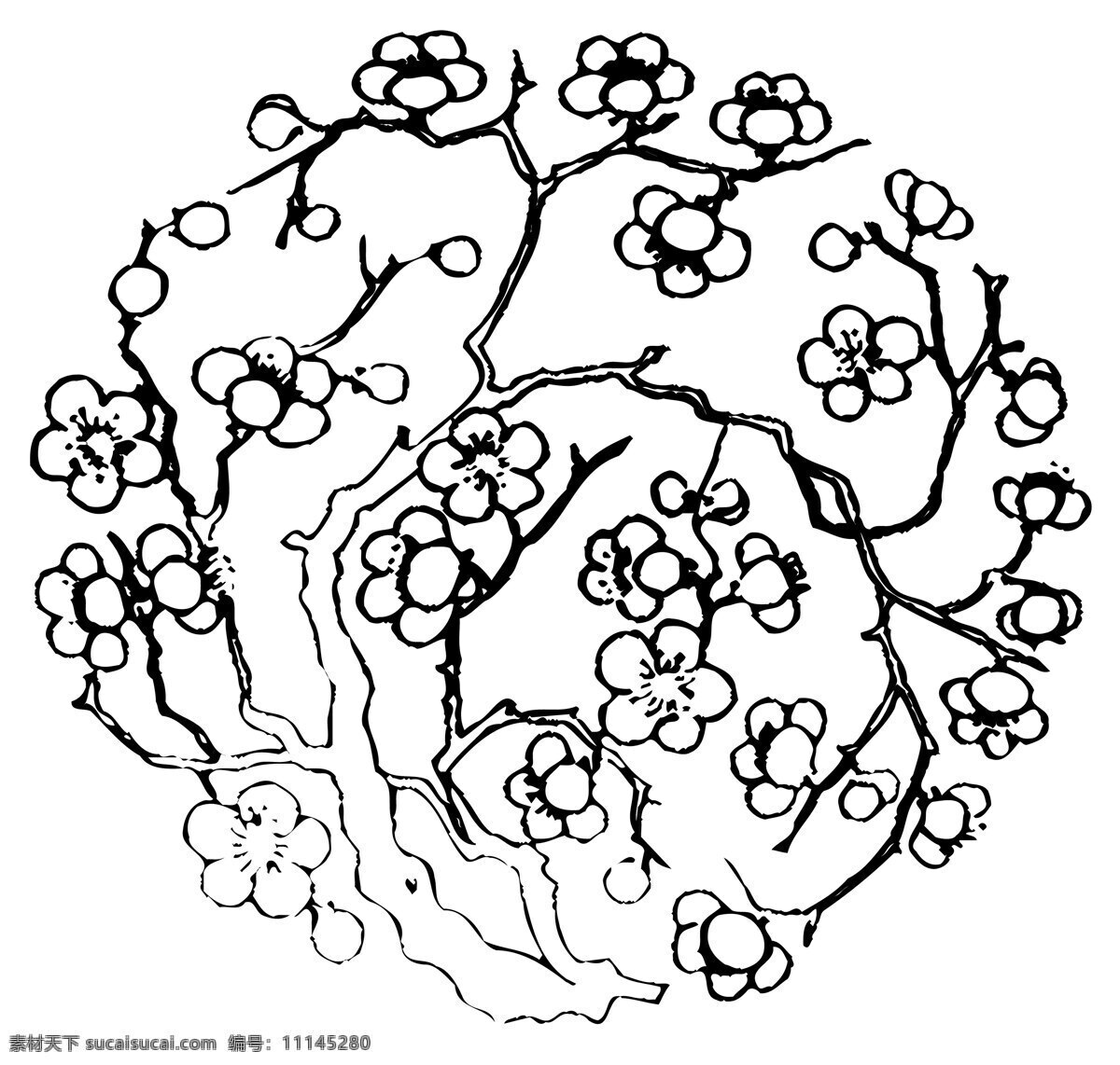 全球 首席 大百科 筆刷 黑白 花紋 水墨 圖案 圖紋 拓印 文化藝術(shù)