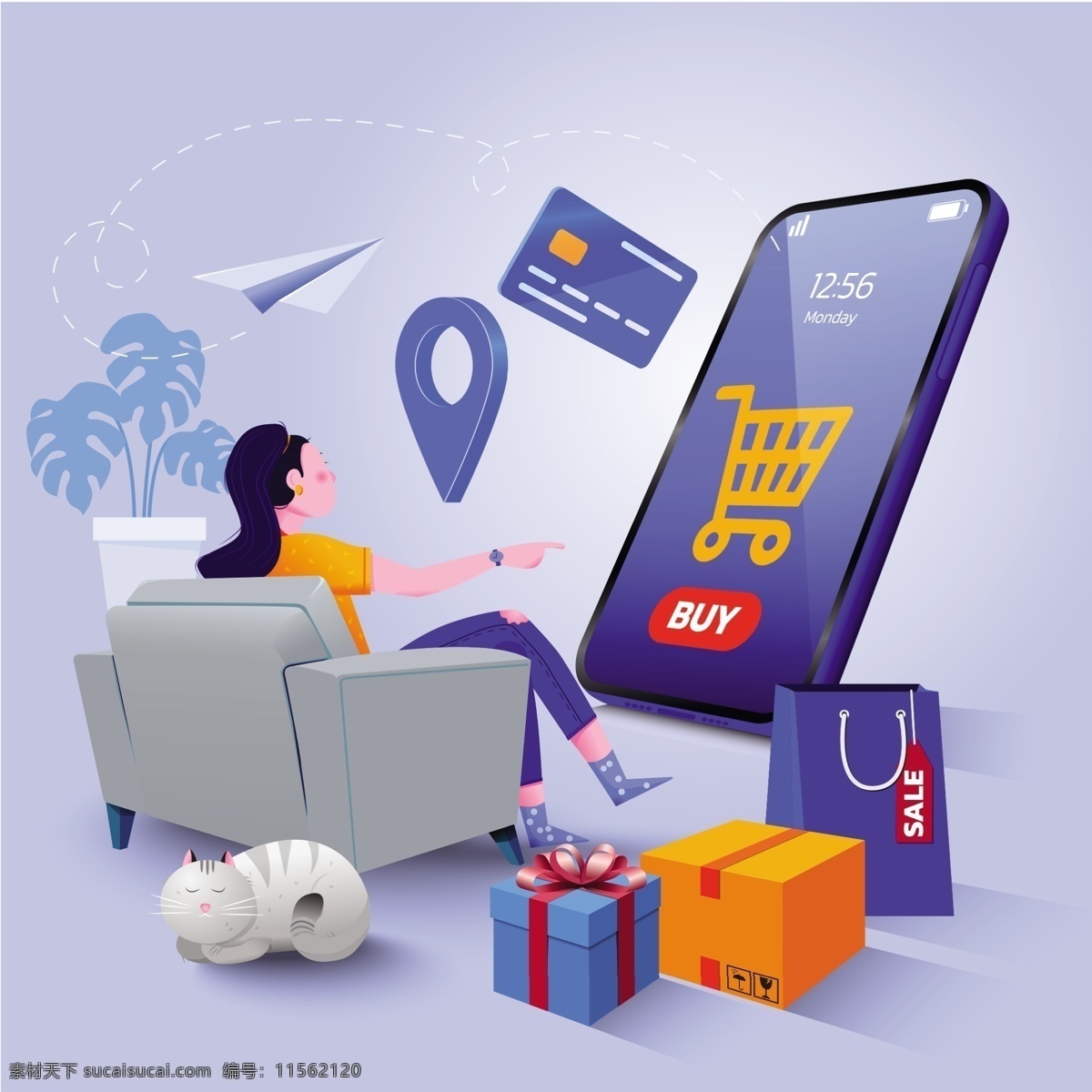 在線購物概念 交易 商業(yè) 交貨 購買 商品 禮品 網(wǎng)站 點擊 移動 信用 銷售 金融 網(wǎng)絡(luò) 手機 付款 促銷折扣