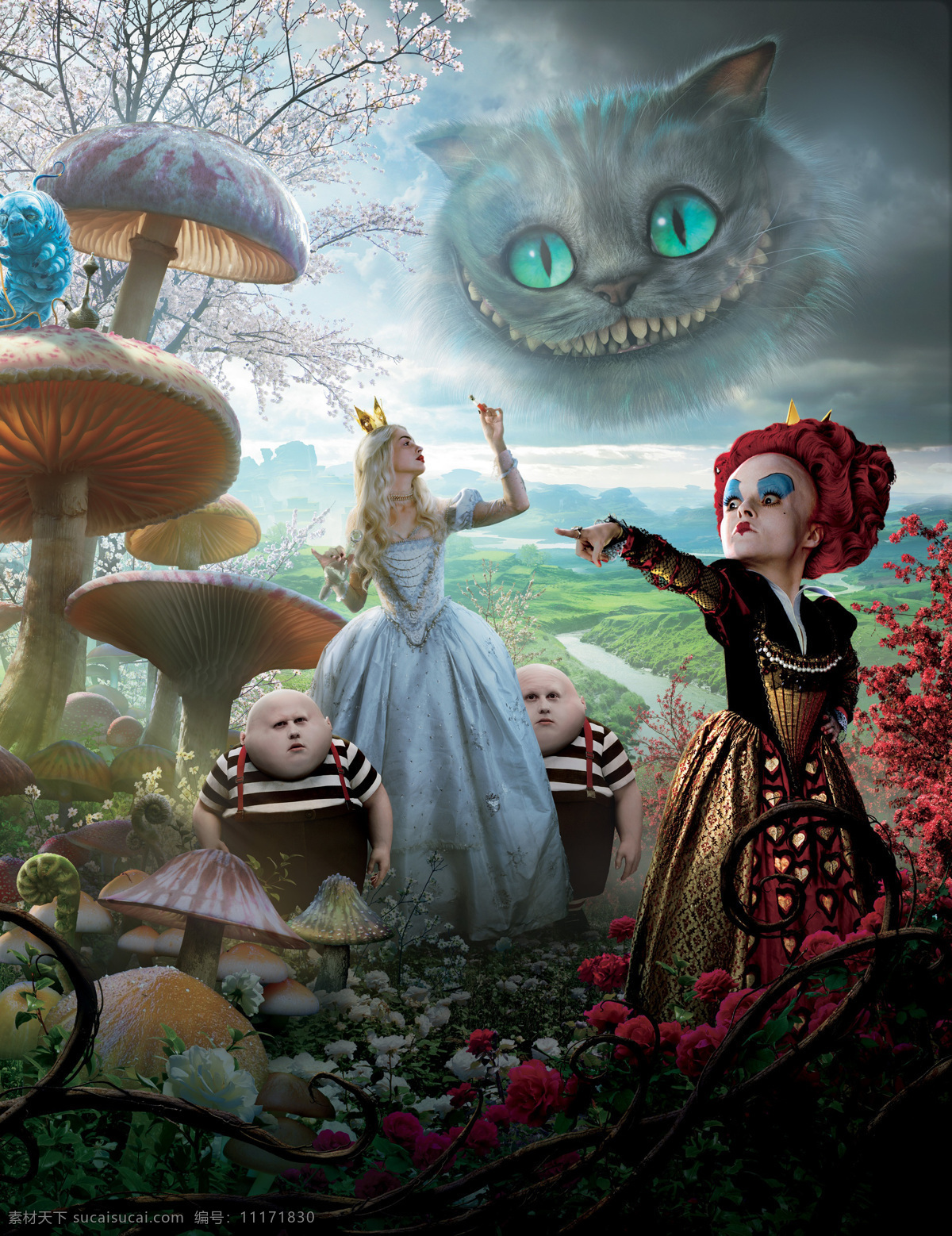 爱丽丝 梦游 奇境 电影海报 电影 海报 alice in wonderland 奇幻 家庭 冒险 仙境 幻境梦游 米娅 华 希 科沃 斯卡 约翰尼 德普 海伦娜 伯 翰 卡特 卡通 3d 巫婆 公主 蘑菇 猫 野外 电影高清图片 影视娱乐 文化艺术