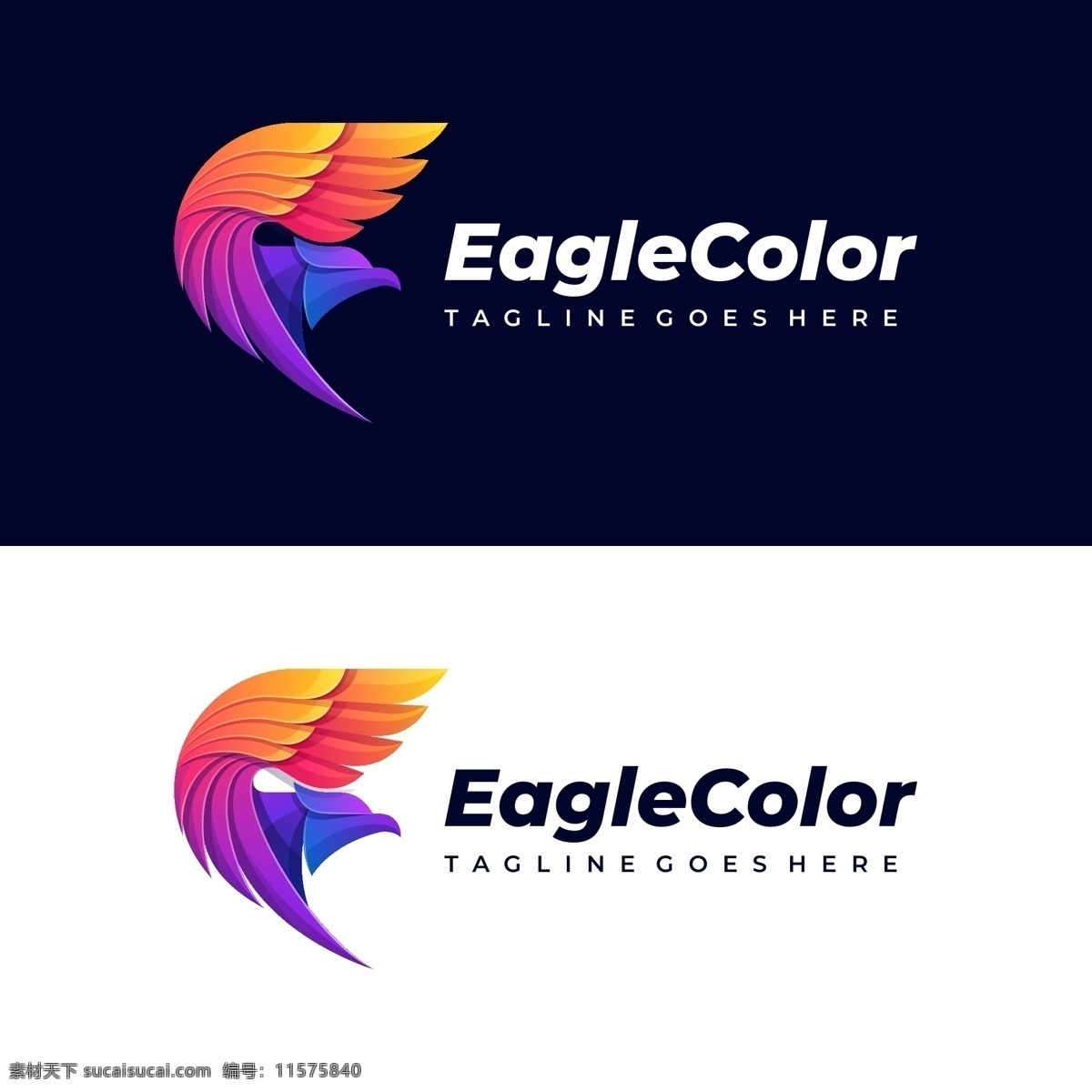 抽象 飞鹰 彩色 logo 标志设计 模 彩色logo 模板 双色