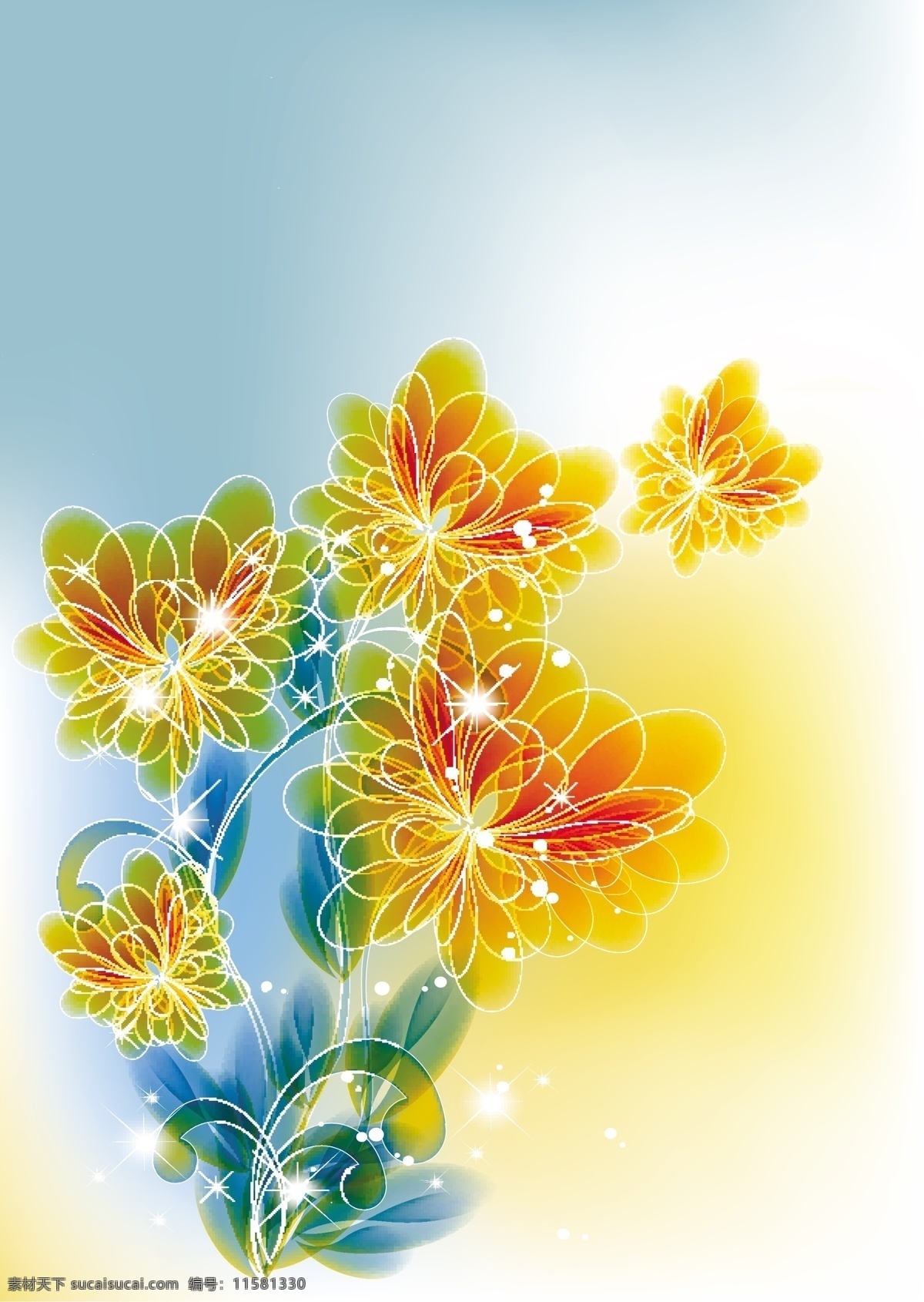 矢量 潮流 鮮花 星光 背景 花瓣 花朵 矢量素材 矢量圖 花紋花邊
