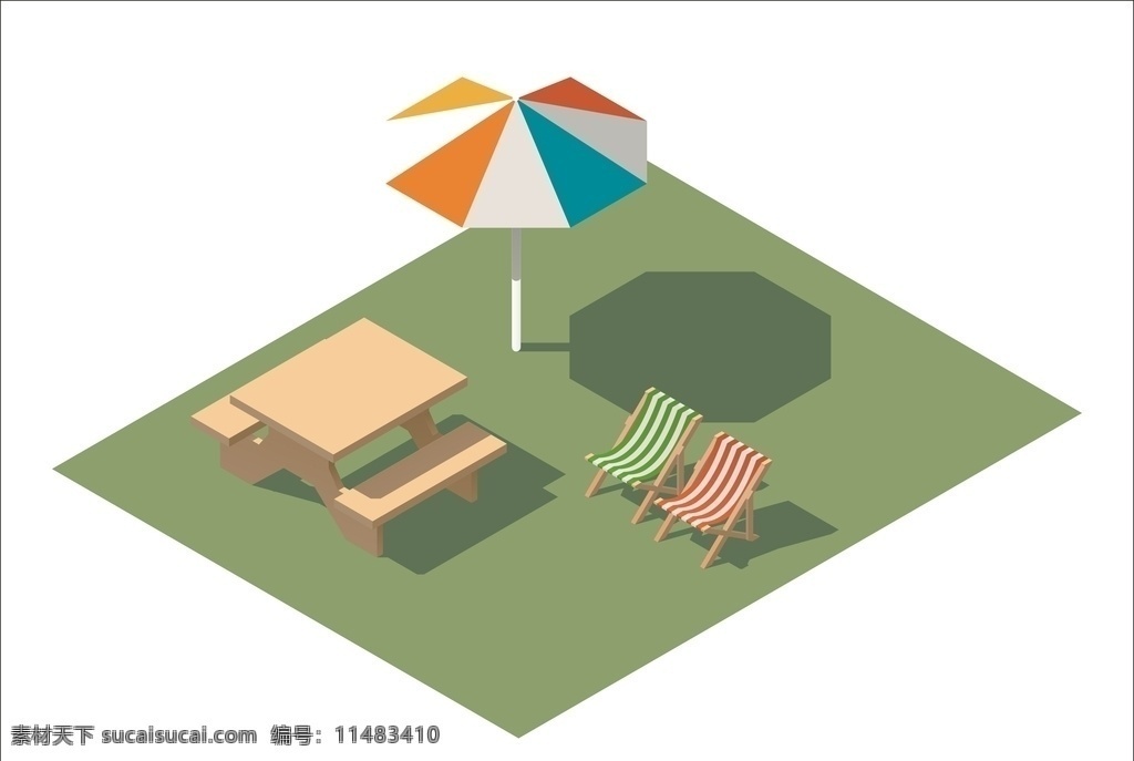 沙滩椅 椅子 遮阳伞 桌子 桌椅 懒人椅 躺椅 太阳伞 大伞 广告伞 户外场景 环境设计 景观设计