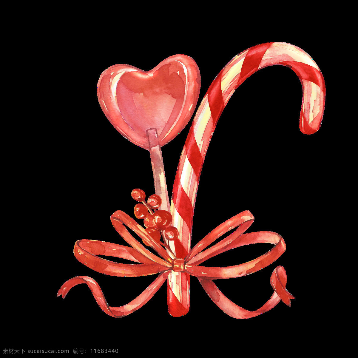 手绘 少女 心系 列 爱心 拐杖 糖果 透明 白色 红色 免扣素材 丝带 条纹 透明素材 装饰图片