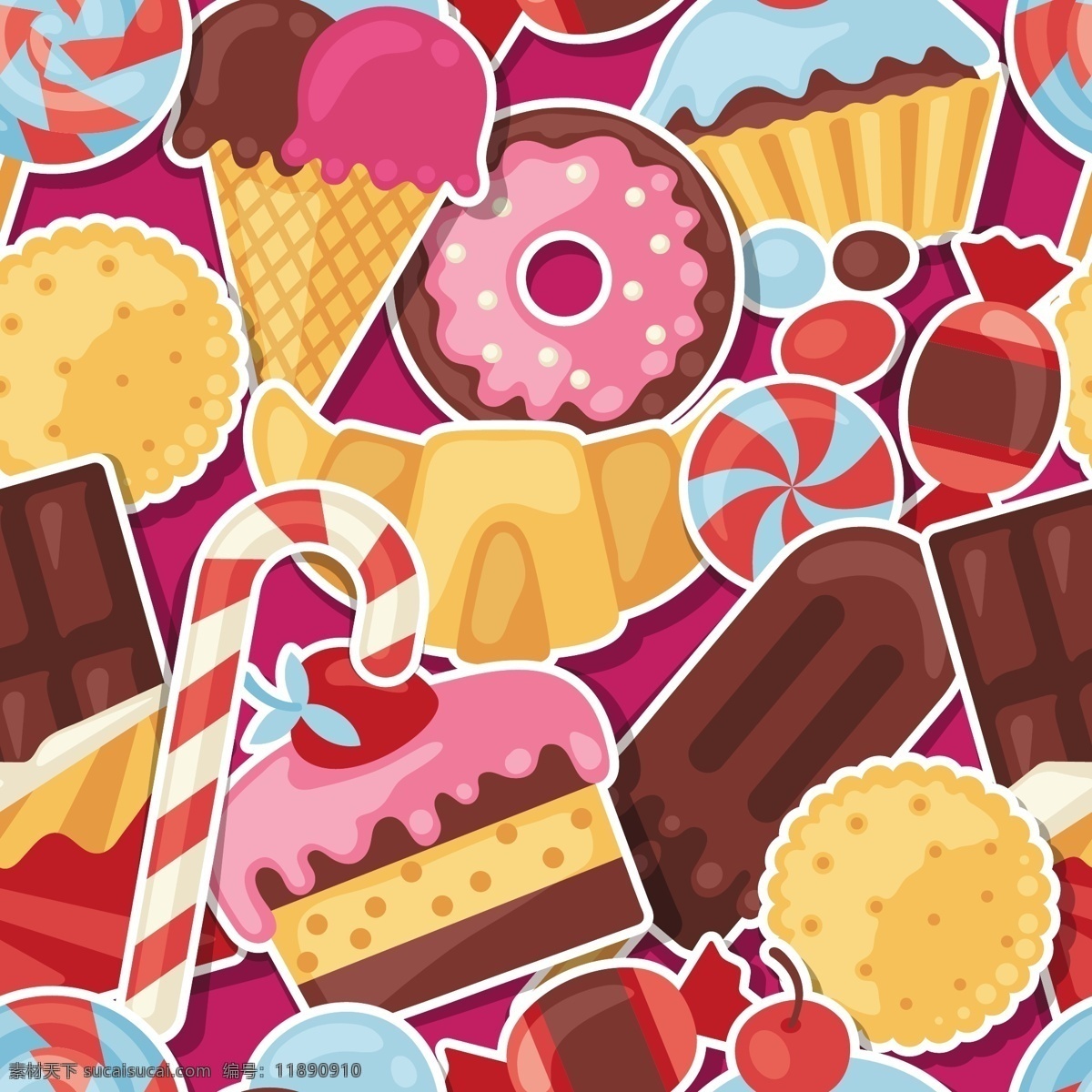 水果 糖果 可爱 卡通 甜点 矢量图 颜色 免费 背景素材 源文件 免费素材 贺卡背景 矢量 广告元素