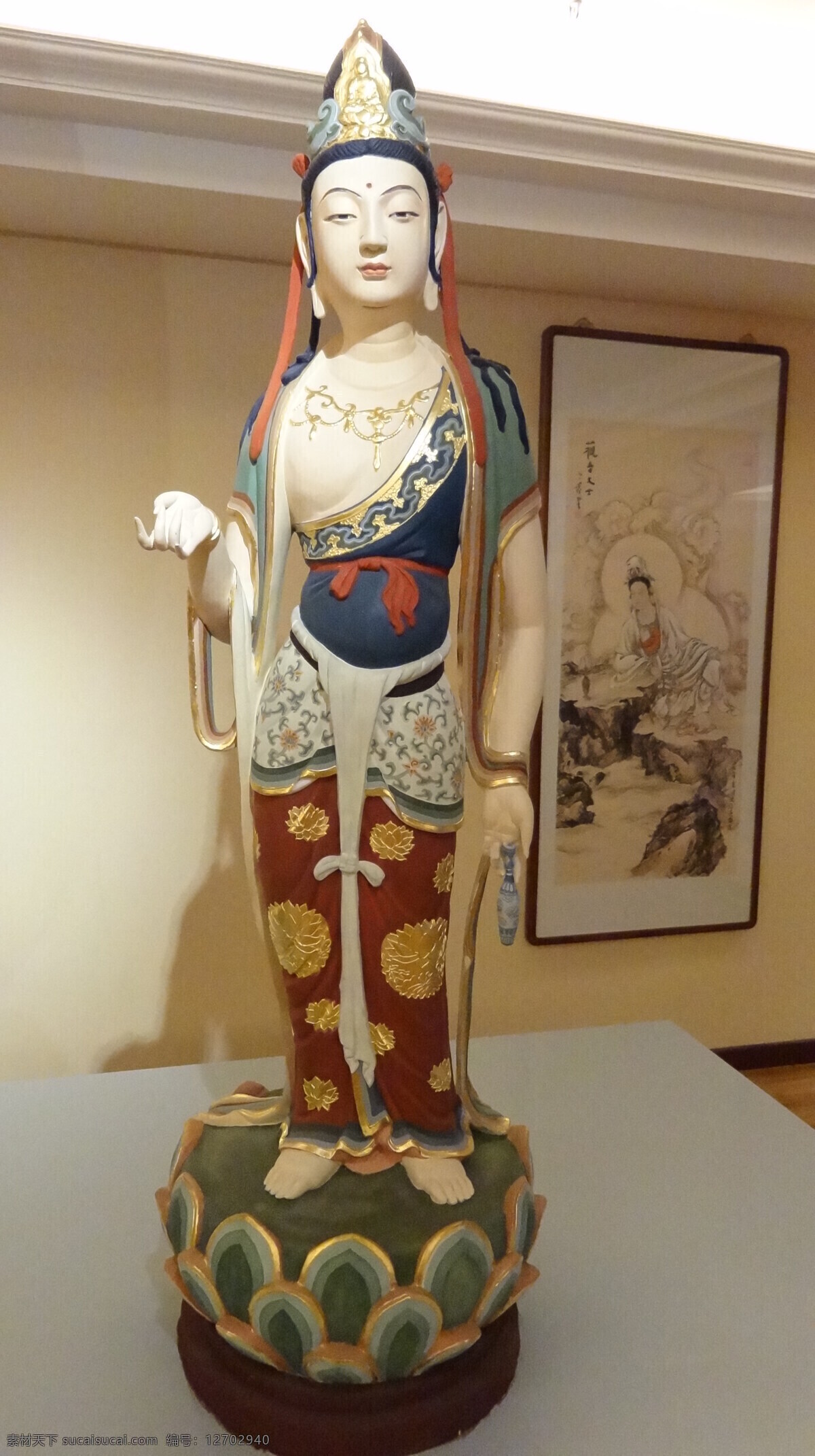 彩塑 佛像 非 高清 大勢(shì)至菩薩 蓮座 藝術(shù) 宗教信仰 文化藝術(shù)